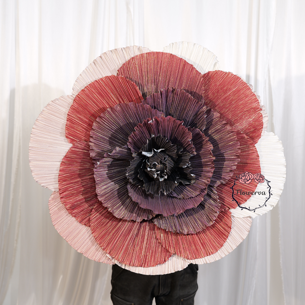 Flowerva Multi-Layer Pleated Fabric Flower Decor