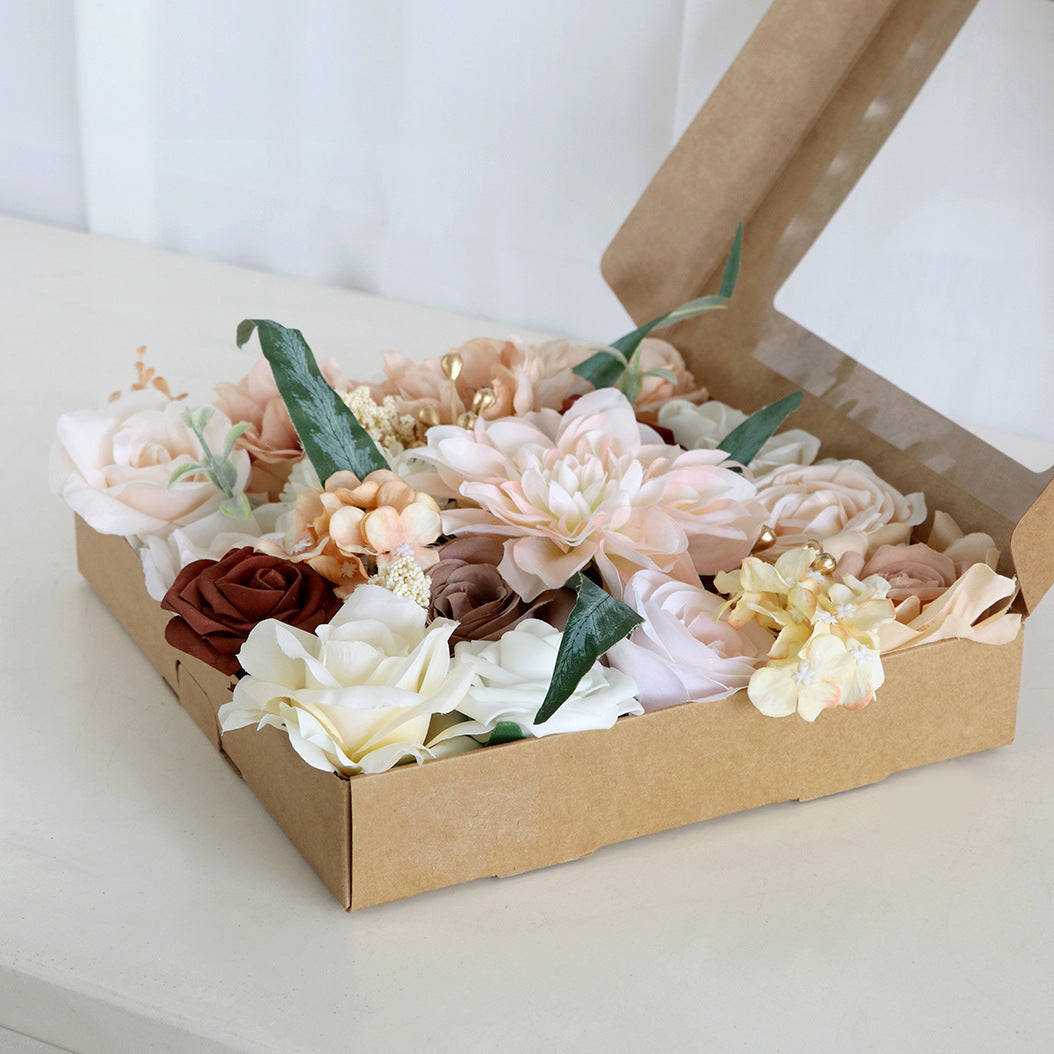 Boîte à fleurs de mariage Rose clair Champagne Rose