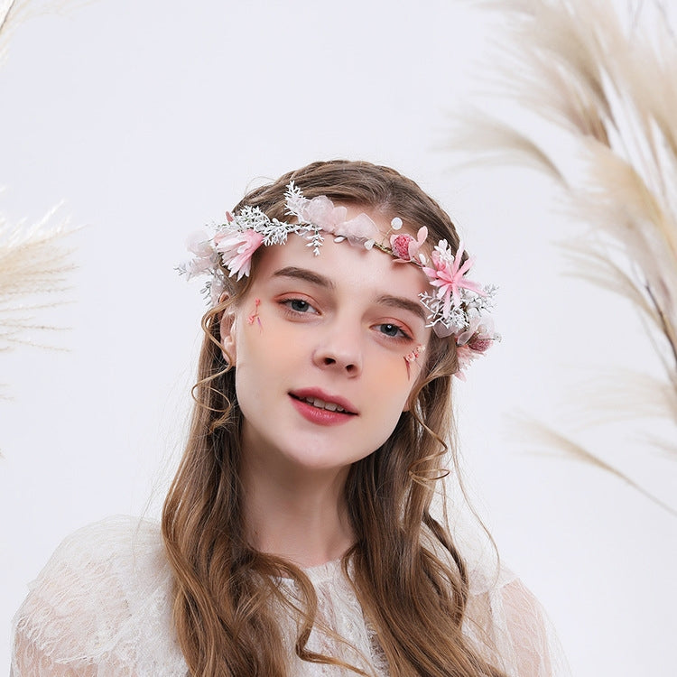 Bridal Wreath Headpiece Pink