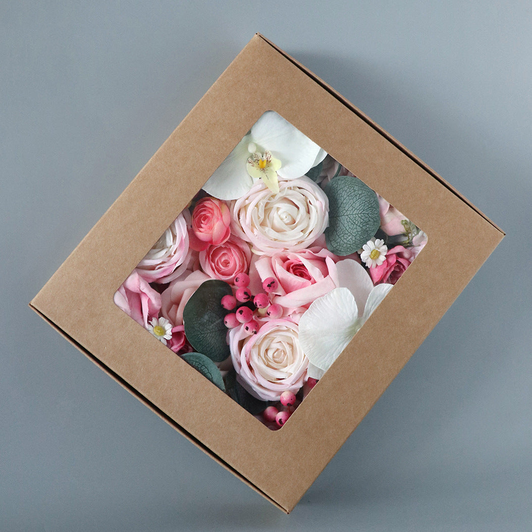 Wedding Flower Box Pink Rose Phalaenopsis