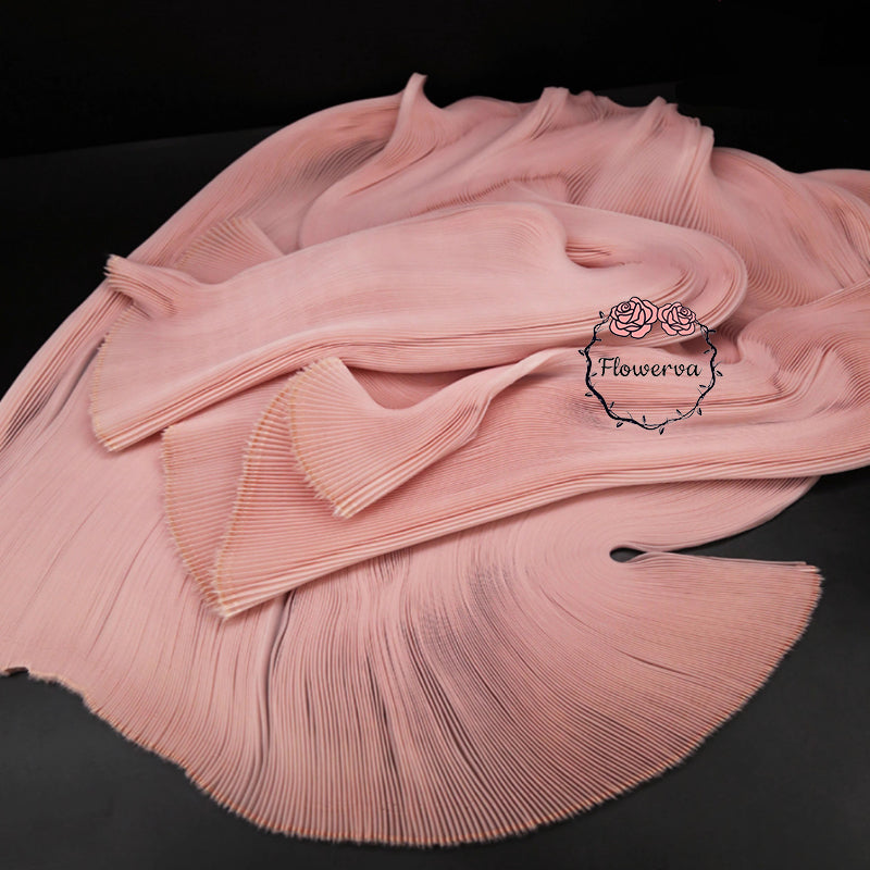 Tissu plissé en Organza plissé rose, tissu plissé en Organza pour robe de scène faite à la main, conception de tissu Unique