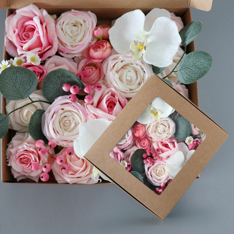 Boîte à fleurs de mariage Rose Rose Phalaenopsis