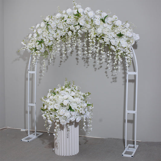 New Simulation Hanging Flower Row Flower Ball Wedding Scene Layout Arch Window Exhibition Hall Decoration White Lily Of The Valley Row Flower Ball