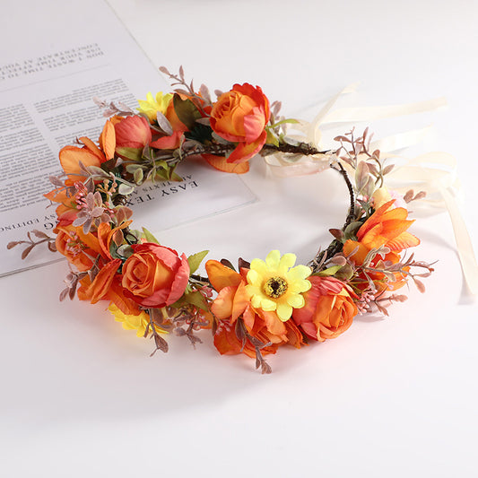 Bridal Wreath Headpiece Yellow Rose