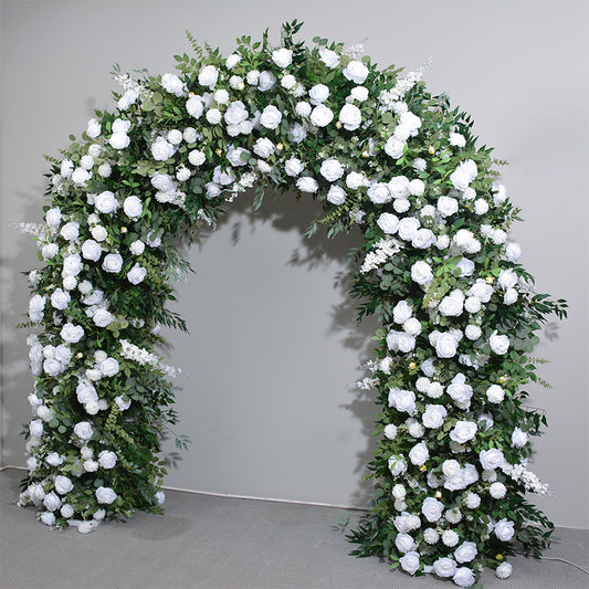 Green Plant Rose Arch Flower Art Western Style Lawn Wedding Decoration Simulation Embroidery Rose Gate