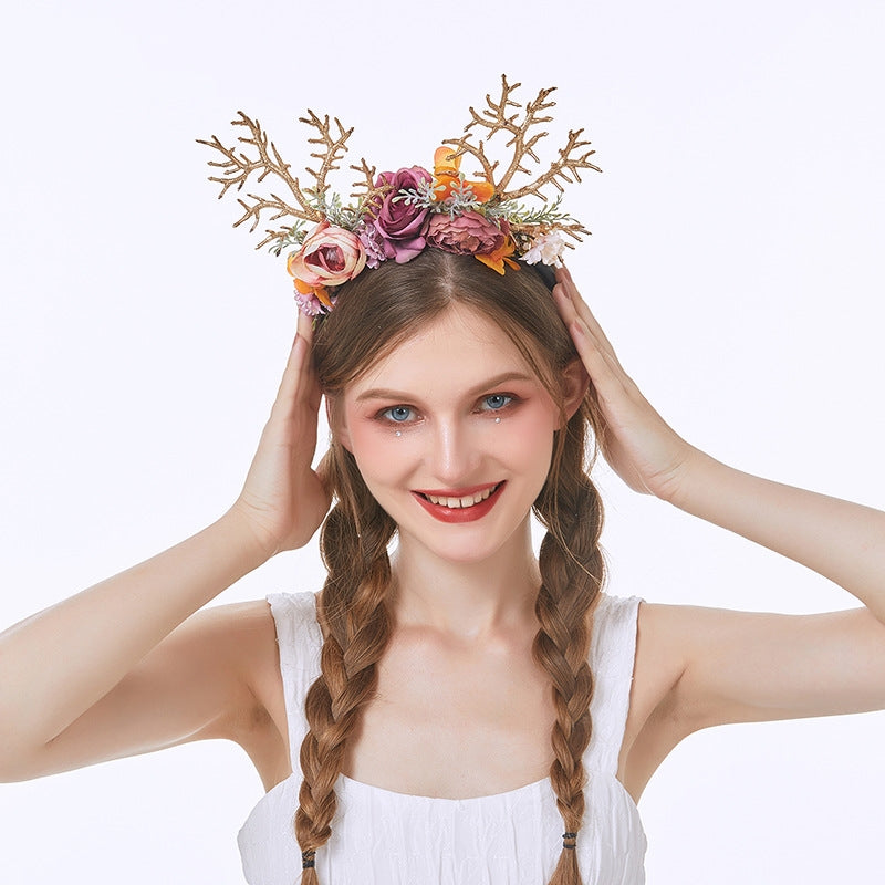 Bridal Wreath Headpiece Christmas antlers
