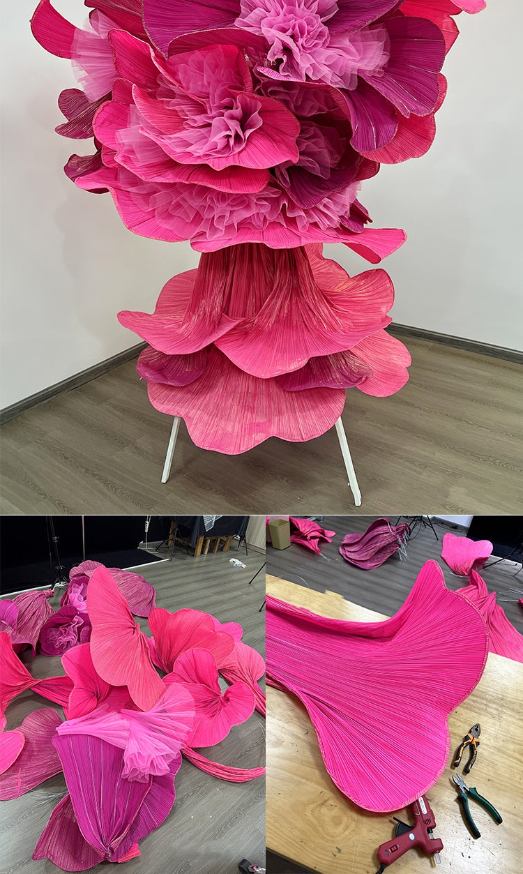 Flowerva Romantic And Passionate Red Purple Cloud Rose Styling Wedding Decor
