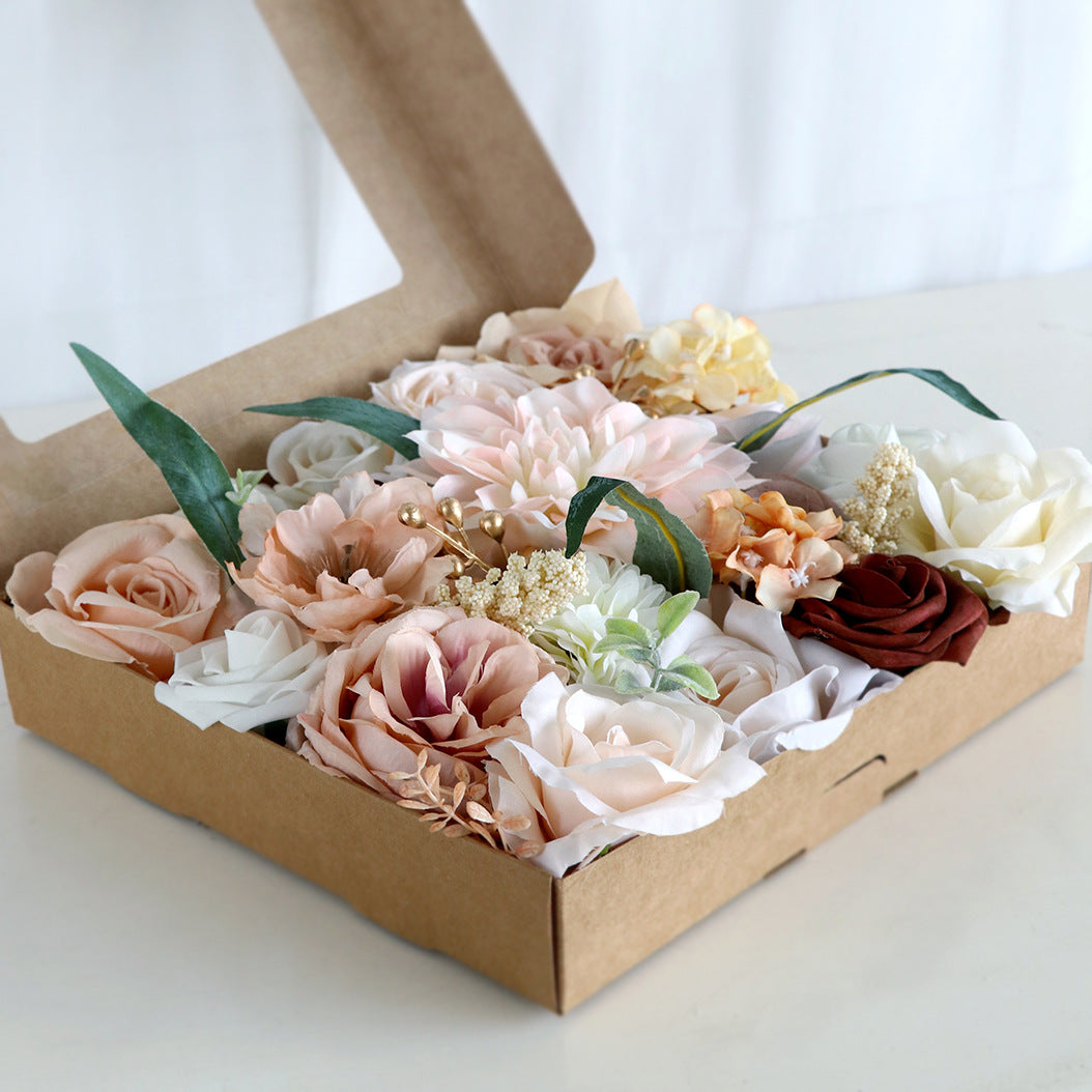 Boîte à fleurs de mariage Rose clair Champagne Rose