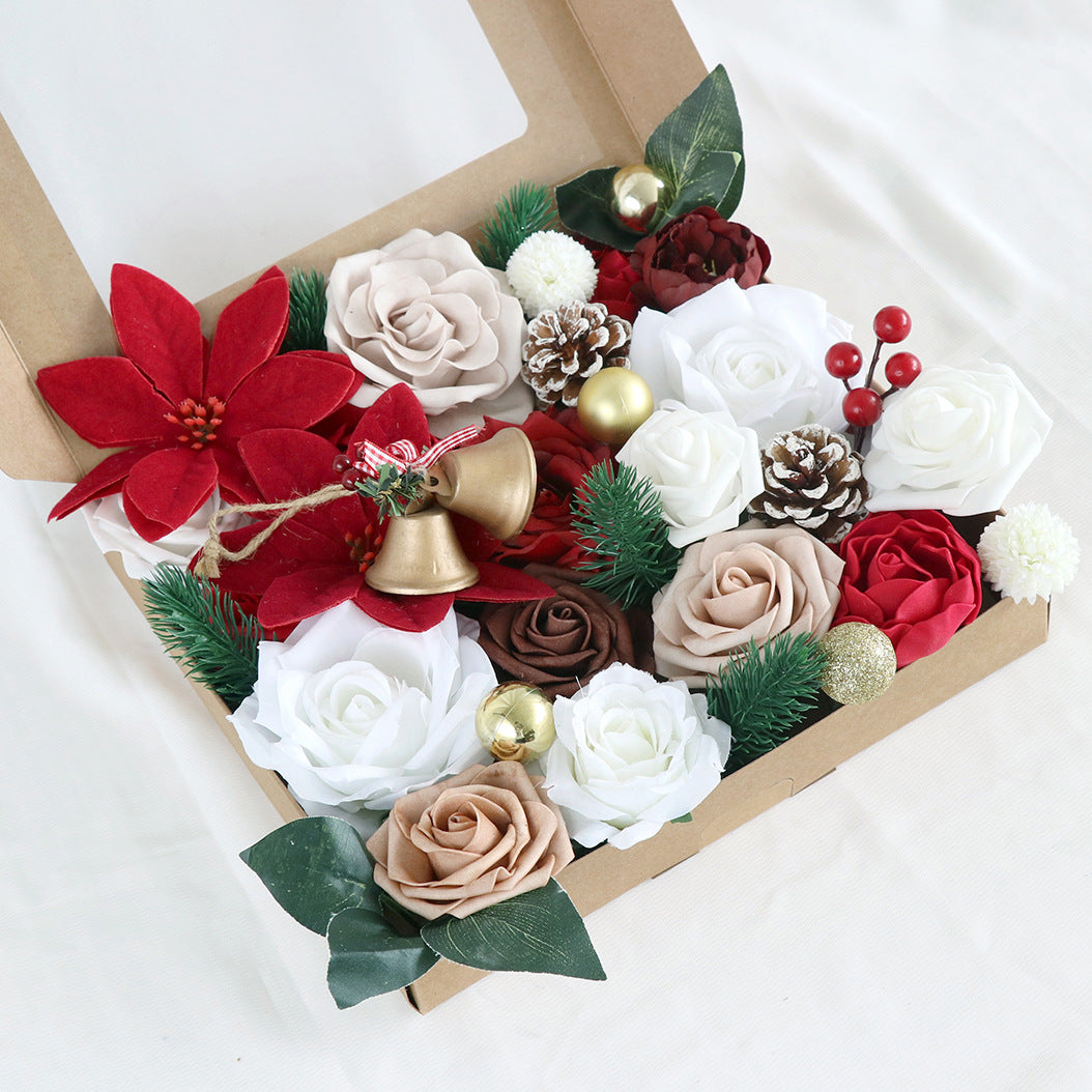 Boîte à Fleurs de Noël Cloche Or Rouge