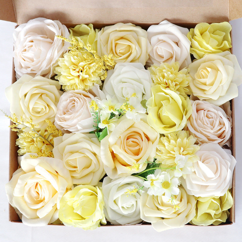 Boîte à fleurs de mariage Rose jaunâtre