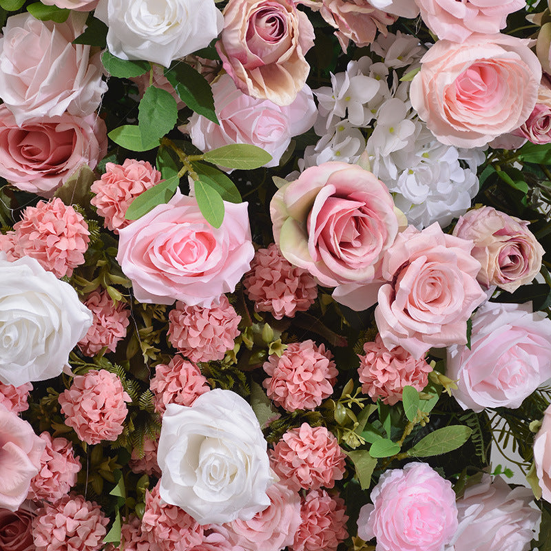 Flowerva Pink Hydrangea Rose New Set Wedding Site Artificial Flower Arch Cake Tower Decoration