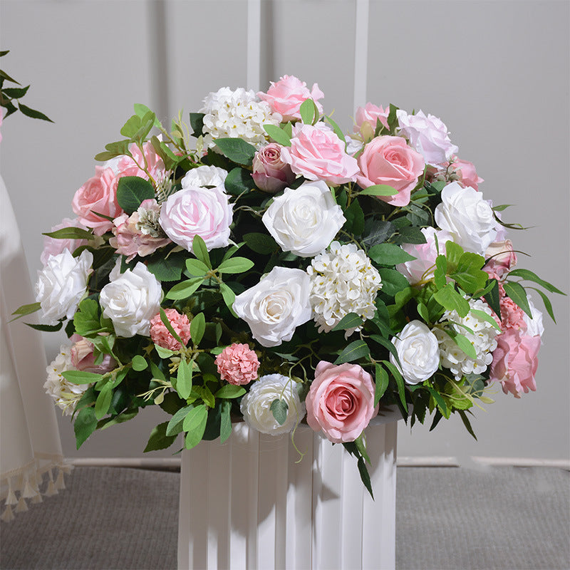 New 5D Pink Simulation Floral Wedding Decoration Flower Rows Flower Balls Arch Decoration