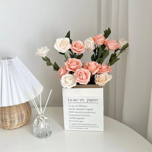 Hand Bouquet Romantic Pink Purple White Roses