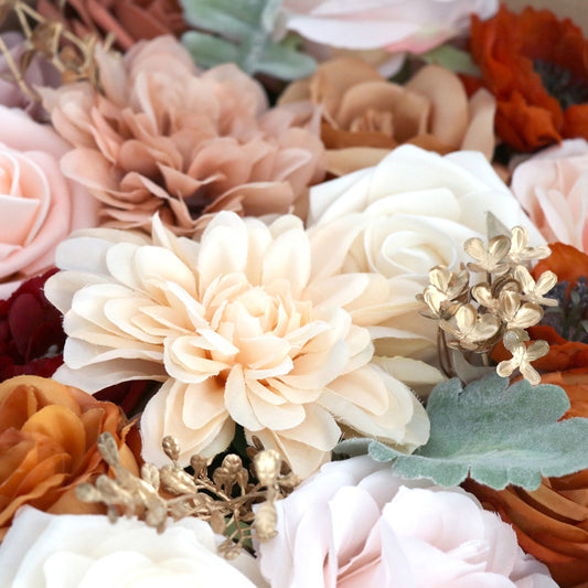 Wedding Flower Box Orange Champagne Rose