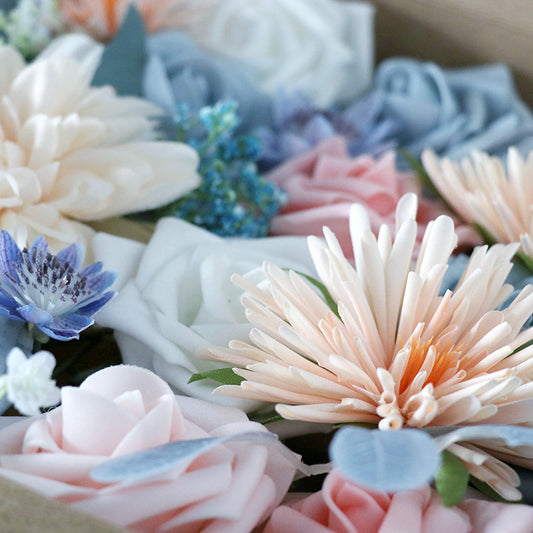 Wedding Flower Box Blue Pink Rose