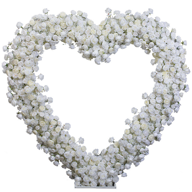 White Heart-Shaped Proposal Ceremony Layout Wedding Decoration Simulation Flower Showroom Window Decoration