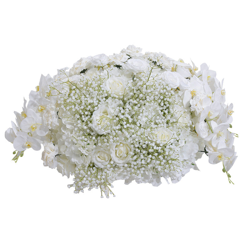 Simulated Hydrangea Roses Full Of Stars Flower Row Wedding Table Placed Flower Wedding Background Arch Decoration