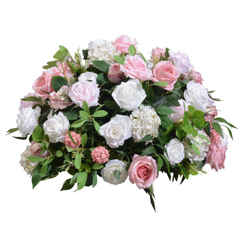 Flowerva Pink Hydrangea Rose New Set Wedding Site Artificial Flower Arch Cake Tower Decoration