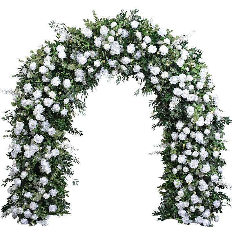 Green Plant Rose Arch Flower Art Western Style Lawn Wedding Decoration Simulation Embroidery Rose Gate