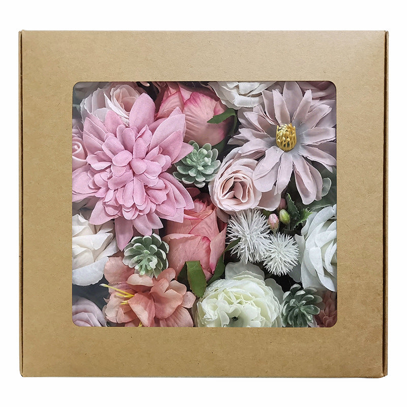 Wedding Flower Box Pink Roses and Chrysanthemums