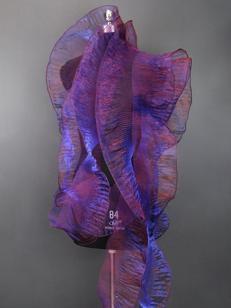 Large Wave Transparent Pleated Lotus Edge Wedding Dress Decorative Fabric