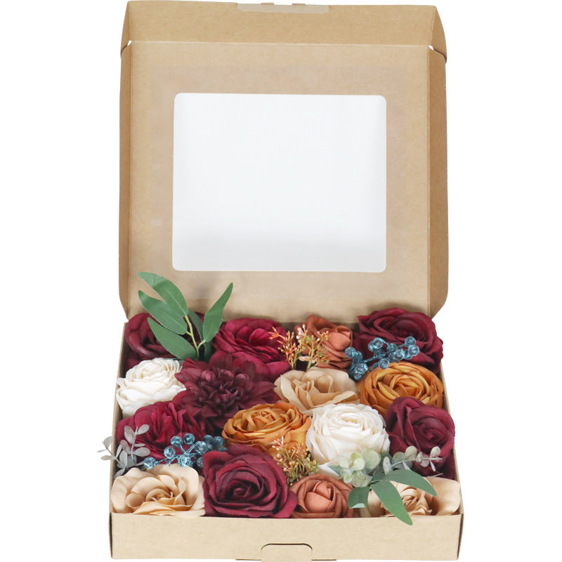 Boîte à fleurs de mariage Rose rouge foncé