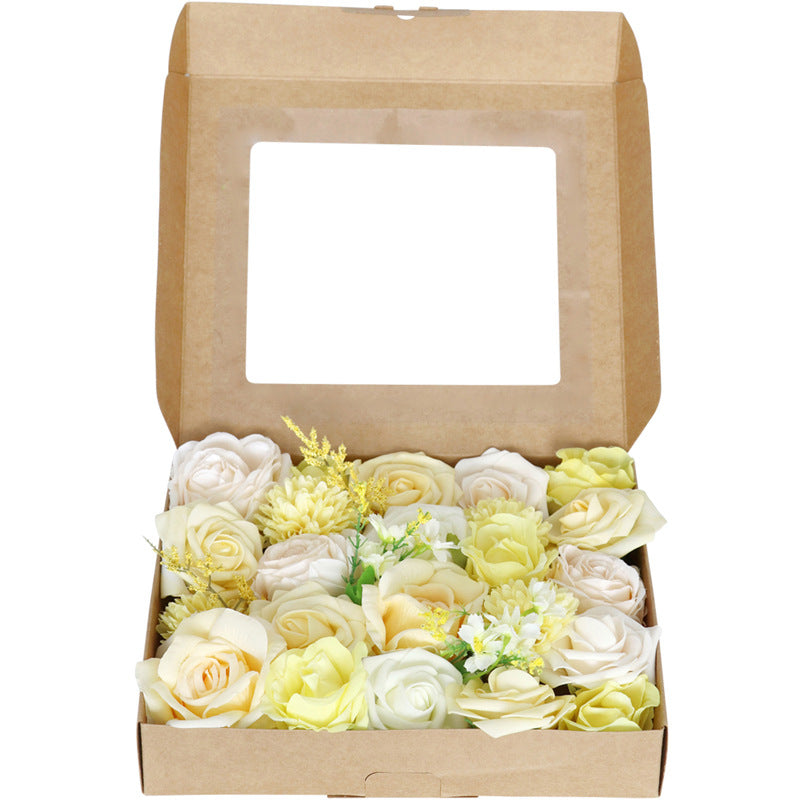 Boîte à fleurs de mariage Rose jaunâtre