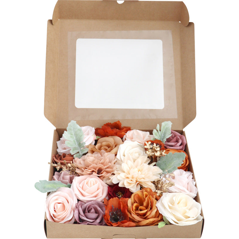 Boîte à fleurs de mariage Orange Champagne Rose
