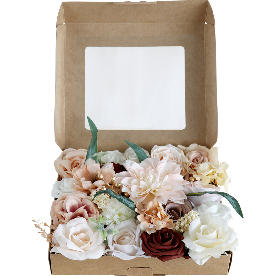 Boîte à fleurs de mariage Rose clair Champagne Rose