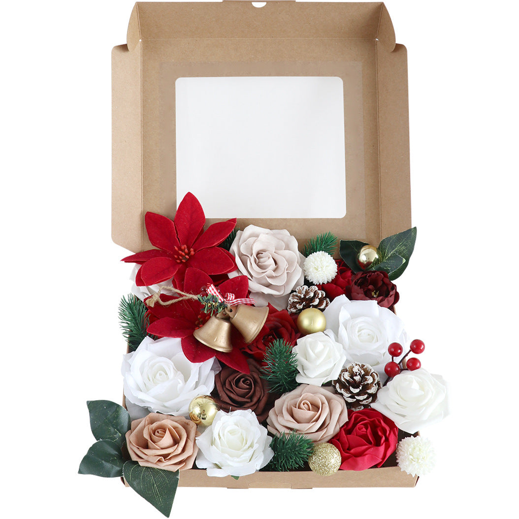 Boîte à Fleurs de Noël Cloche Or Rouge