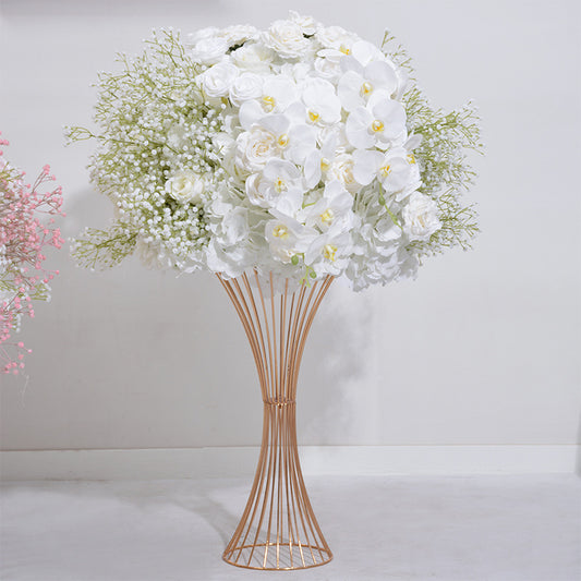 Simulated Hydrangea Roses Full Of Stars Flower Row Wedding Table Placed Flower Wedding Background Arch Decoration