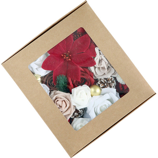 Christmas Flower Box Red Gold Bell