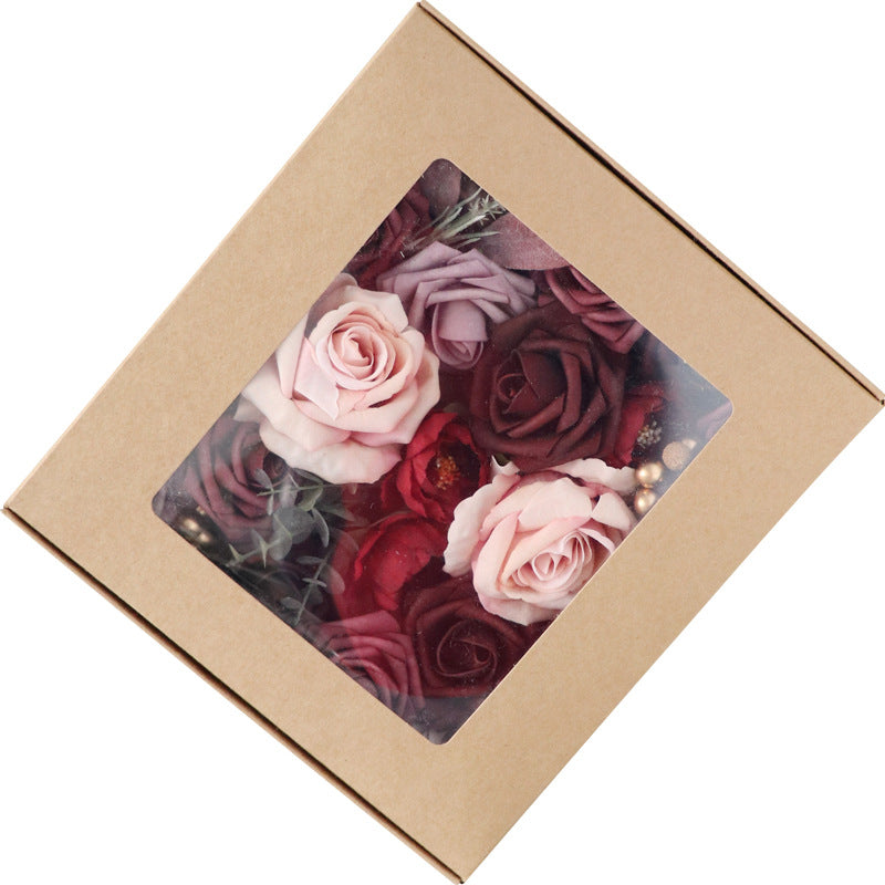 Wedding Flower Box Dark Red Rose