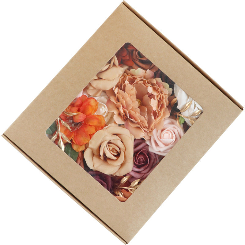 Wedding Flower Box Dark Red Roses And Peonies