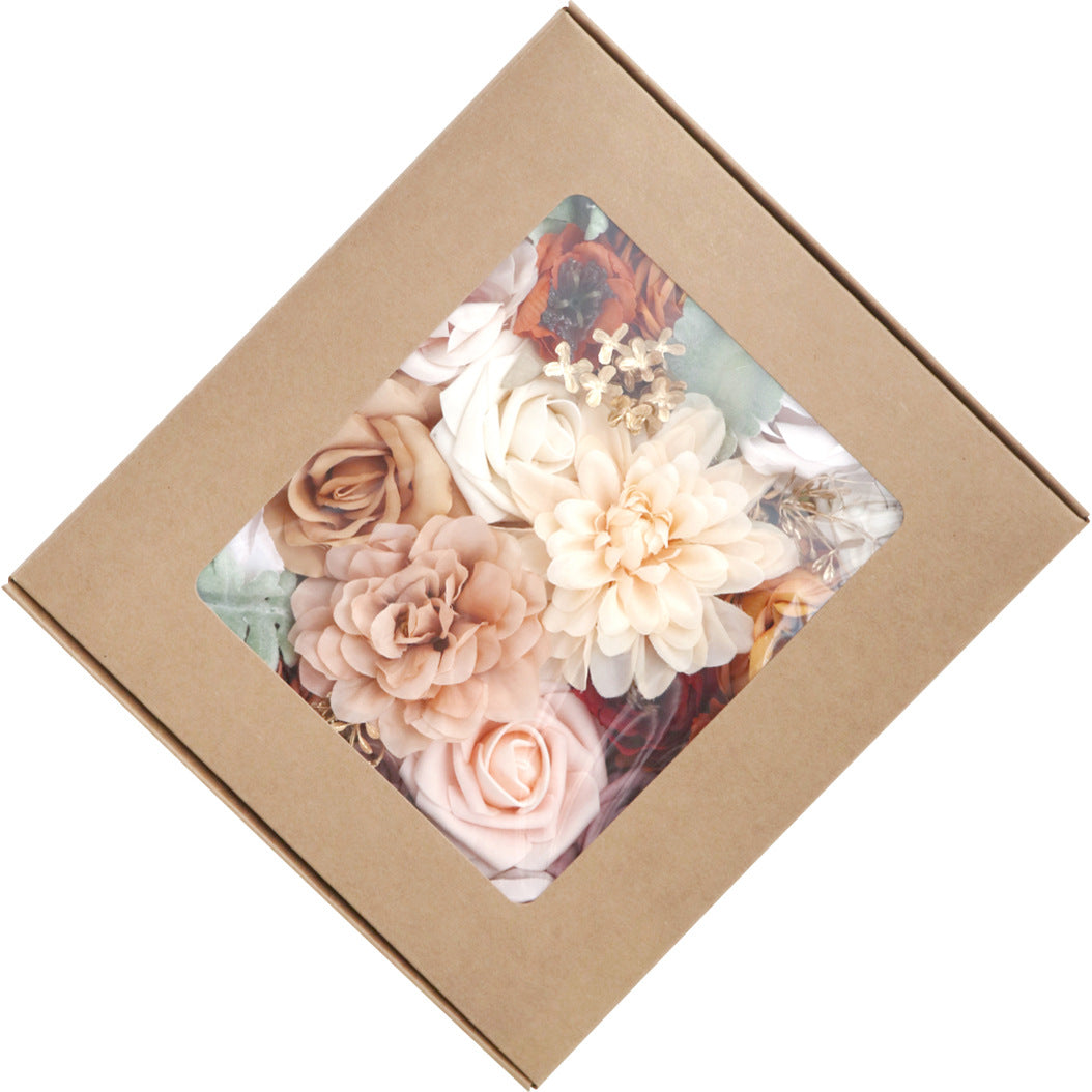 Wedding Flower Box Orange Champagne Rose