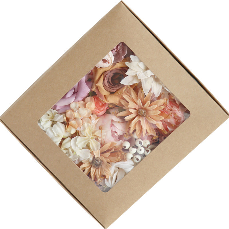 Boîte à fleurs de mariage Champagne rose caramel