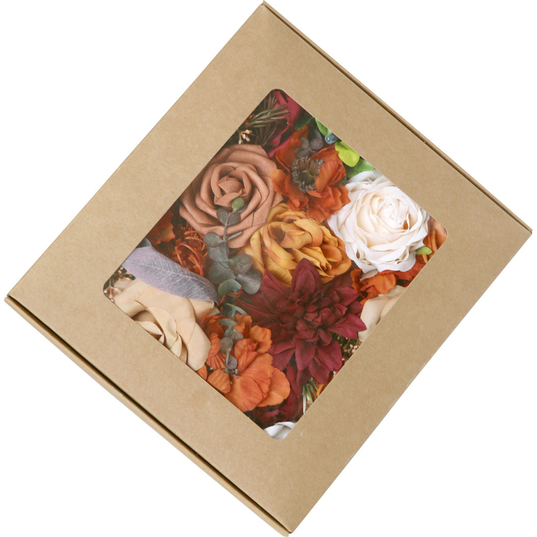 Wedding Flower Box Orange Roses and Champagne