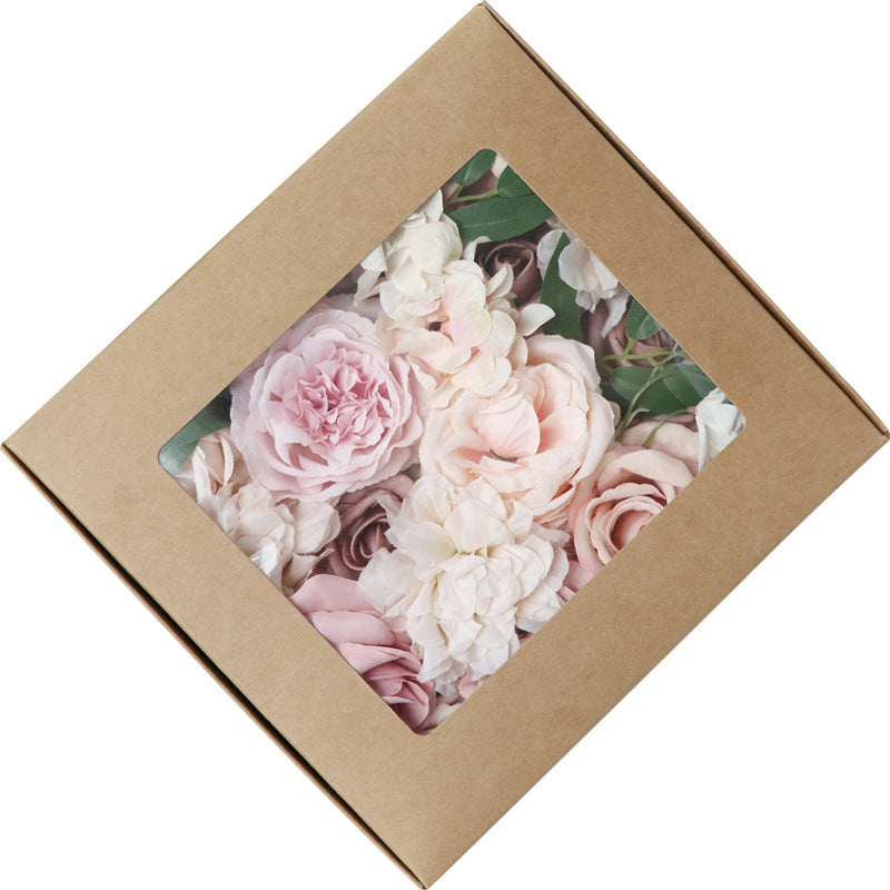 Boîte à Fleurs de Noël Rose Champagne Rose