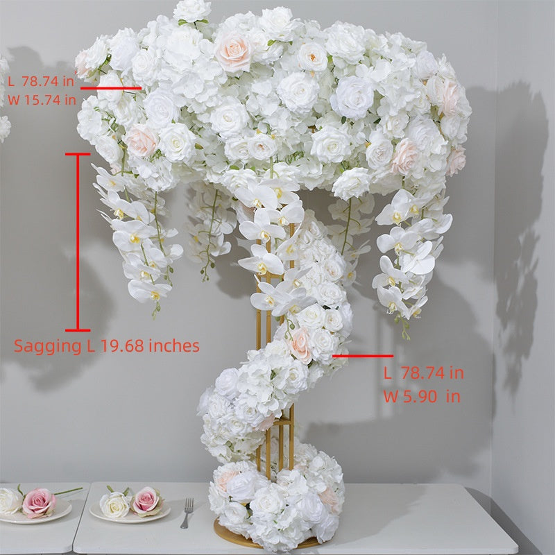 Ferris Wheel Simulation Flower Art New Dining Table Display Embroidered Ball Rose Row Circular Shelf Decoration Flower Arrangement