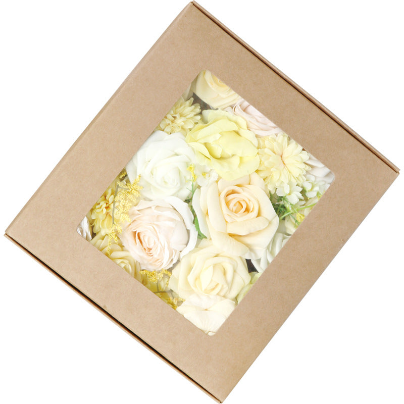 Boîte à fleurs de mariage Rose jaunâtre