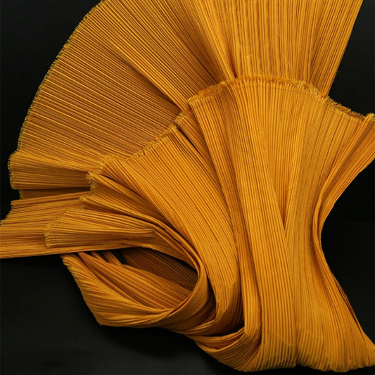 Flowerva Earth Yellow Flowerva Pleated Decoration Printmaking Fabric