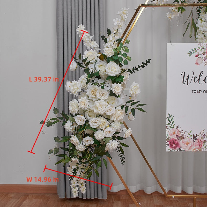 New Electroplated Arch Screen Shelf Decoration Simulation Flower Wedding Scene Layout Props Lawn Wedding Decoration Flower Ball Hanging Flowers