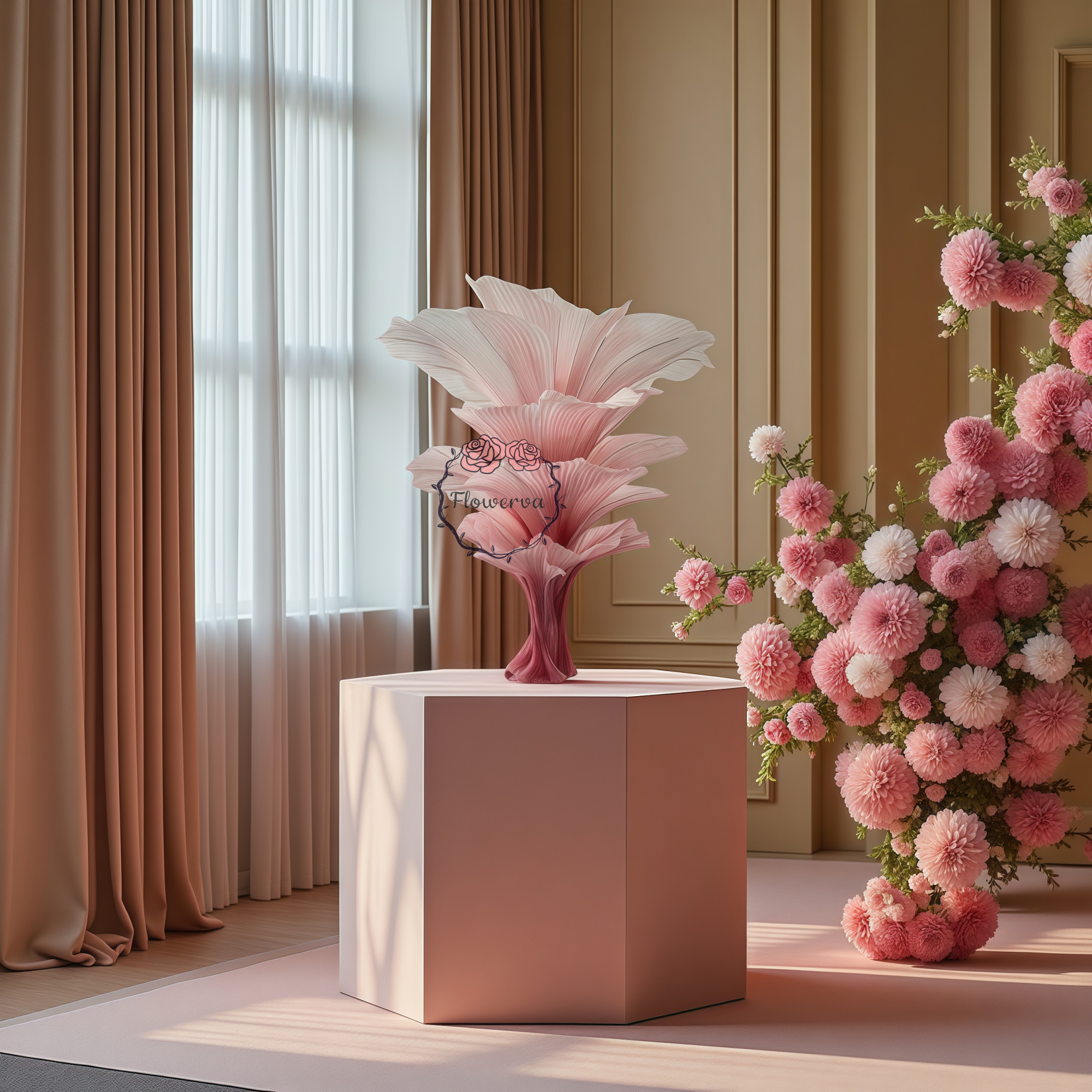 Flowerva "Romantic Light" Table Flower Wedding Decoration/Home Decor