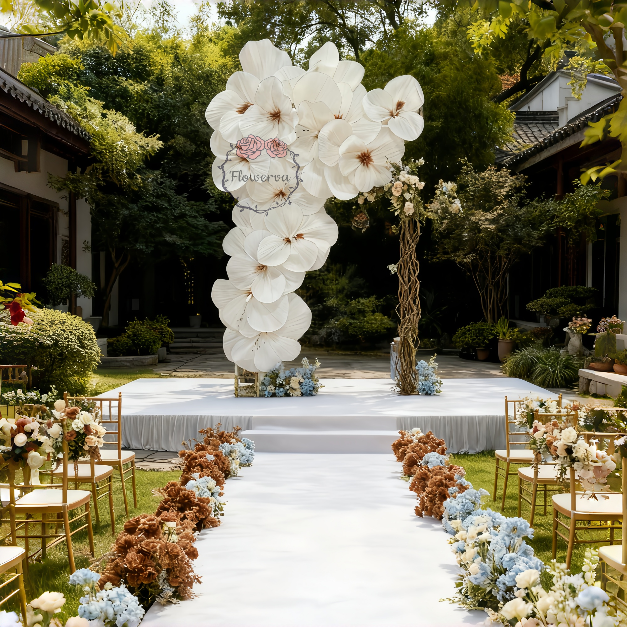 Flowerva Natural Flower Waterfall Artistic Aesthetic Wedding Decoration