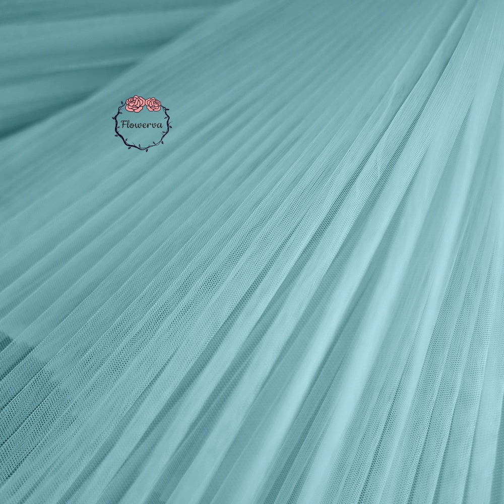 Grand tissu froissé en organza plissé bleu vif 6324