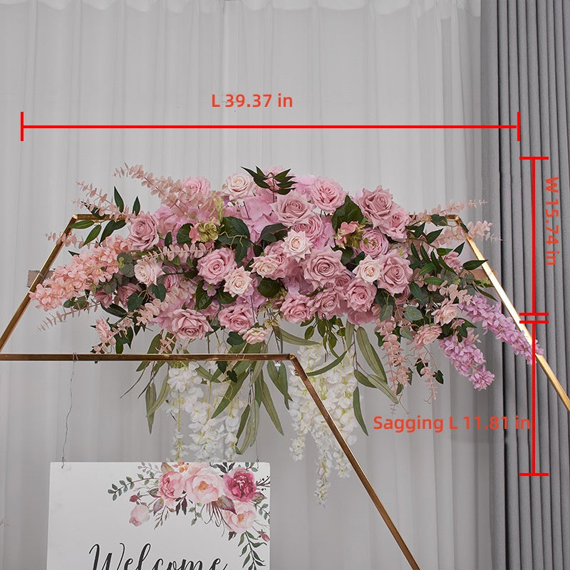 New Electroplated Arch Screen Shelf Decoration Simulation Flower Wedding Scene Layout Props Lawn Wedding Decoration Flower Ball Hanging Flowers