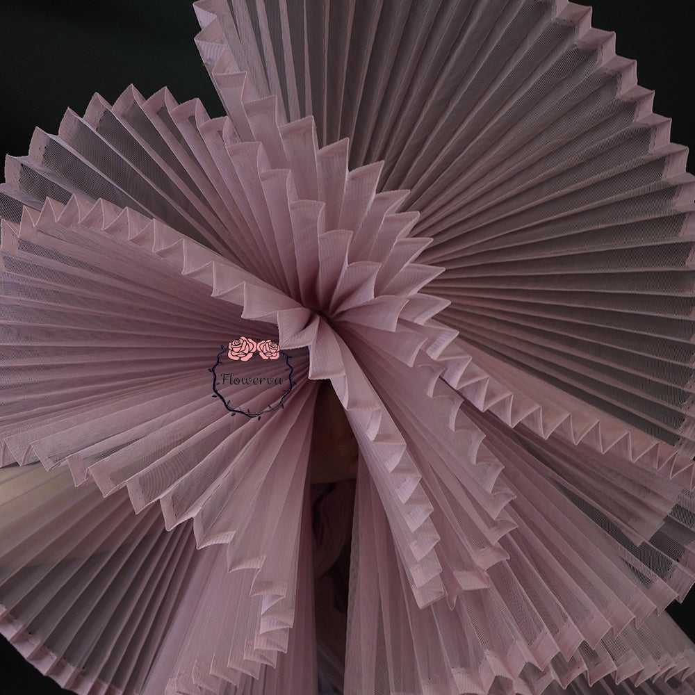 Flowerva Lotus Root Pink Great Pleated Organza Crinkle Fabric 6324