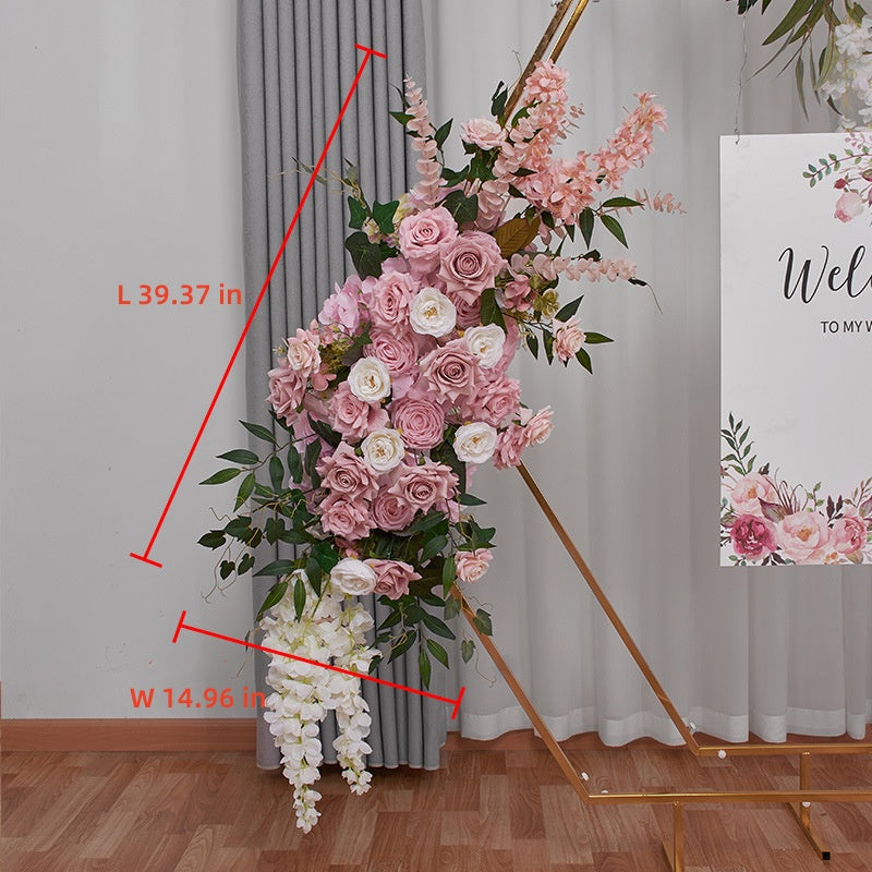 New Electroplated Arch Screen Shelf Decoration Simulation Flower Wedding Scene Layout Props Lawn Wedding Decoration Flower Ball Hanging Flowers