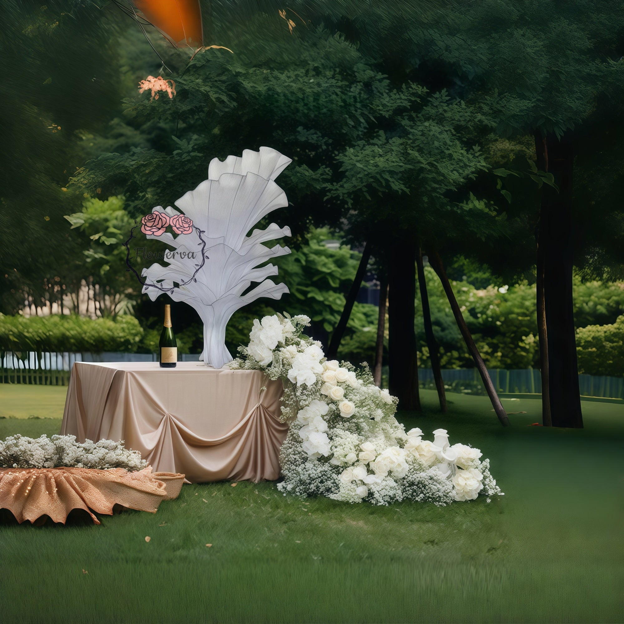 Flowerva Fabric Table Flower Wedding Decor(Without Flowers)