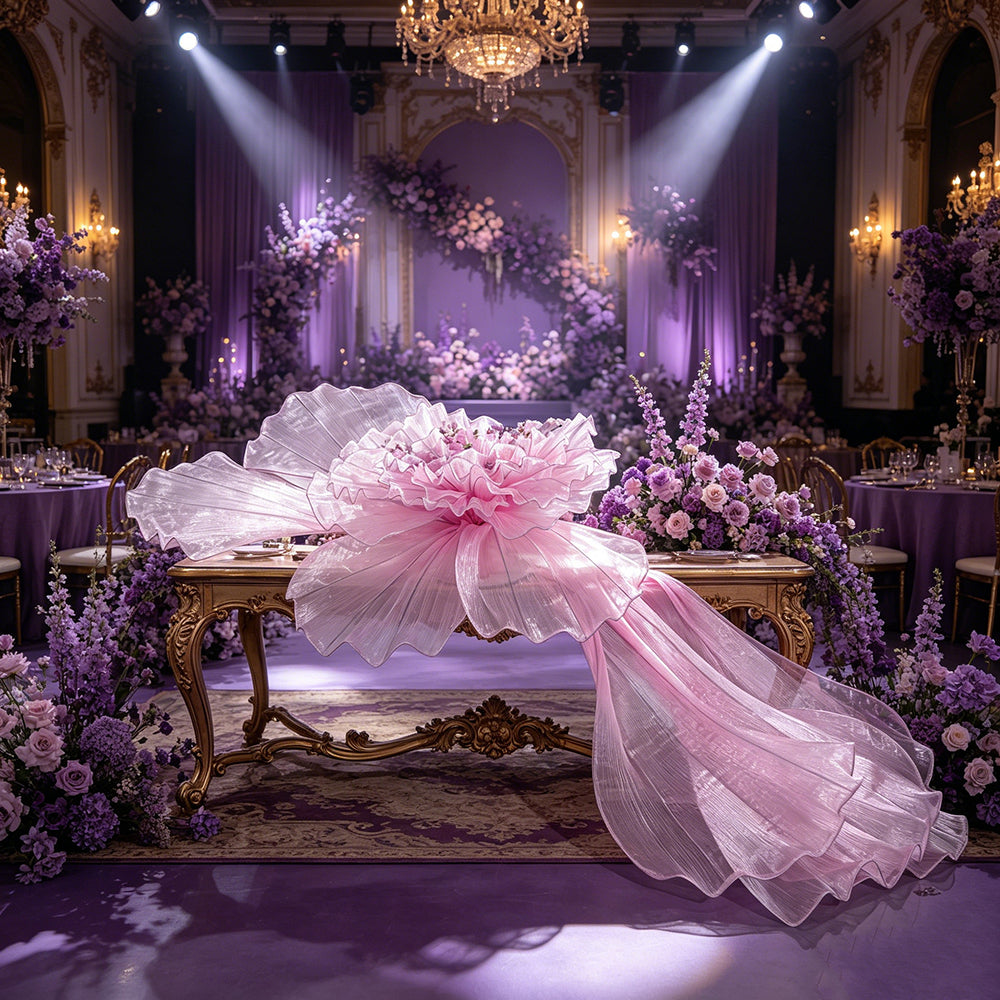 Flowerva Luminous Ruffle Veilscape Wedding Decoration